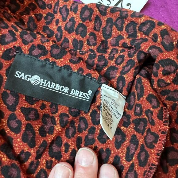 Sag harbor, two piece tank dress red leopard animal, print-  size 14 - ONS - Picture 8 of 9